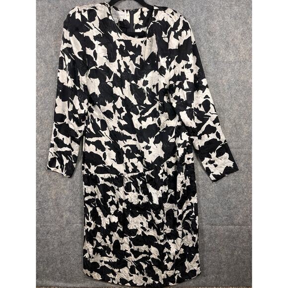 Silk Studio Dresses & Skirts - Vintage Silk Studio Dress 12 Black White 100% Silk Long Dress